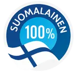 Niemirahoitus on 100 % suomalainen lainankilpailutuspalvelu. Kuvassa on suomenlippu ja teksti 100 % suomalainen.