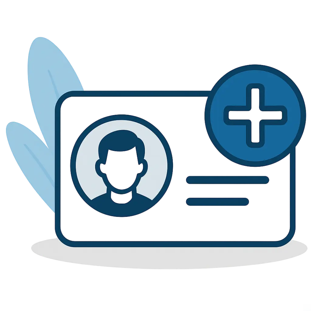 Kuvassa on henkilökortti piirrettynä. Kuva kuvastaa, että lainaa voi hakea suomalaisella henkilötunnuksella.